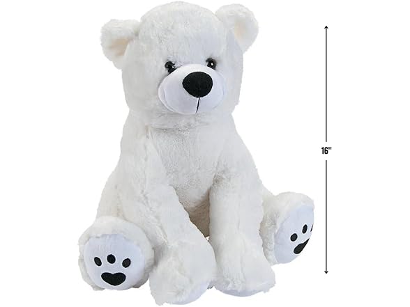 Fun Express White Plush Stuffed Polar Bear (16")  - Gallery 2