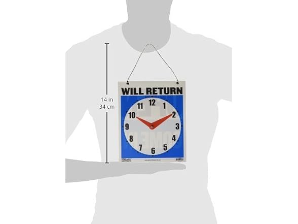BAZIC 7.5"x9" "Will Return" Clock Sign (Case of 24)