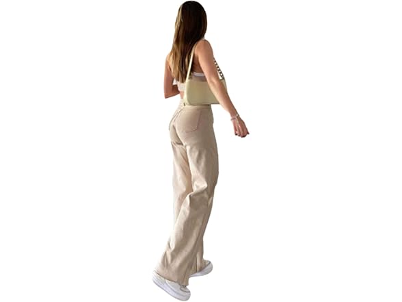 Xbtclxebco Women (S) High Waisted Wide Trousers