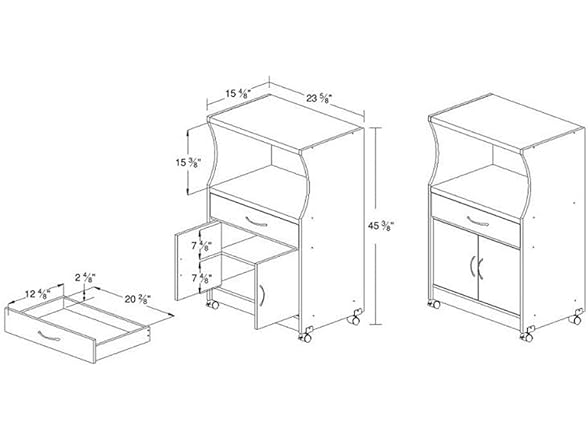 HODEDAH IMPORT Microwave Cart