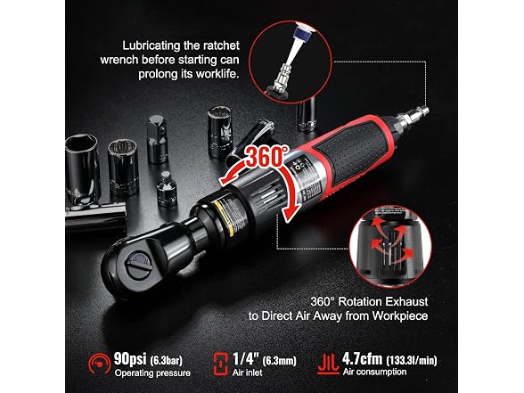 WORKPRO 3/8" Air Ratchet Wrench