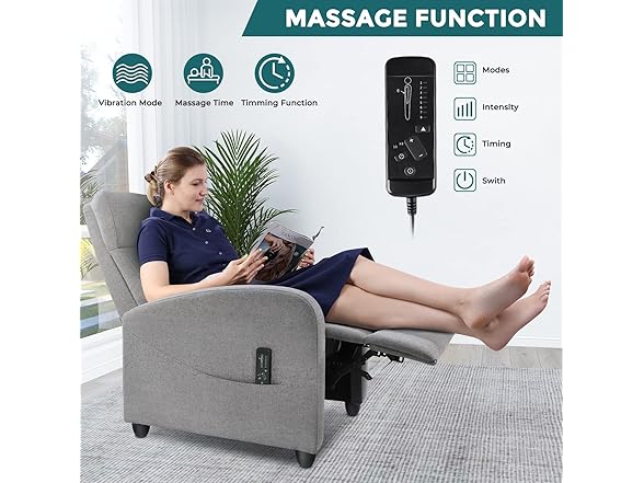 SMUG Fabric Home Theater Seating with Lumbar Support