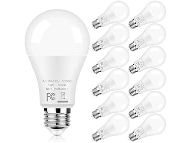 $17.99, Was $32.76, 45% Off! GoBright 12-Pack A19 LED Light Bulbs, 5000K dealfomo