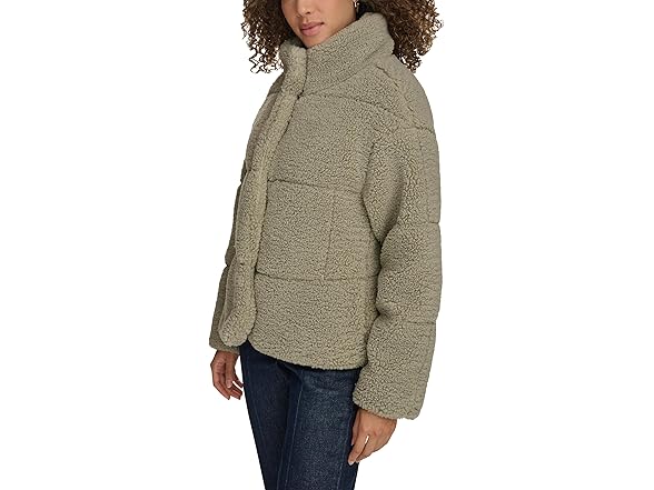 Levis Womens Patchwork Quilted Teddy Coat (S)
