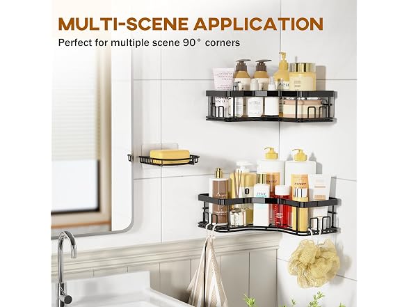 MAXIFFE 3-Pack Corner Shower Caddy Steel