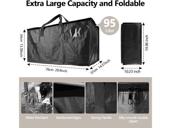 10 Pack Waterproof Moving Storage Bags