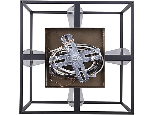 4-Light Chandelier Black and Gold 15"