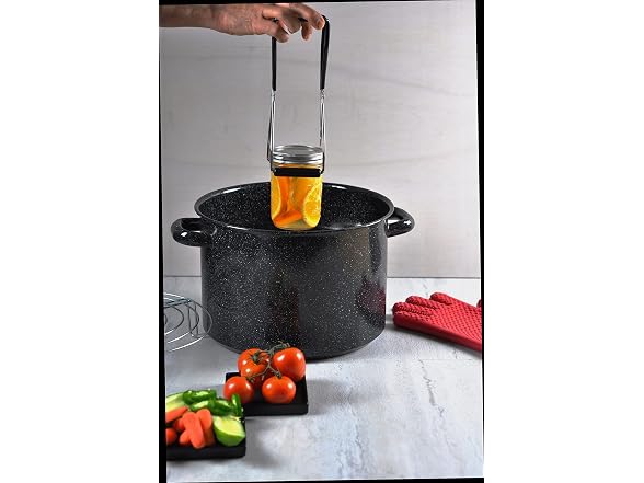 MIRRO 12.0qt Enamel Stock Pot, Black