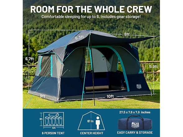 TIMBER RIDGE 6 Person Camping Tent - Gallery 3