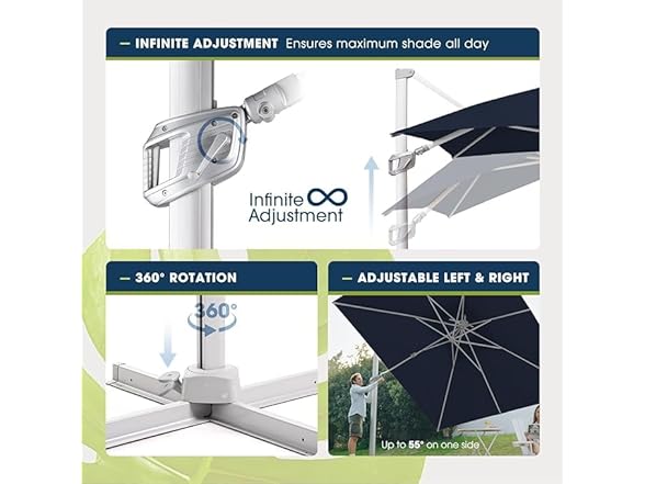 wikiwiki 10x10FT Cantilever Patio Umbrella, Offset Umbrella