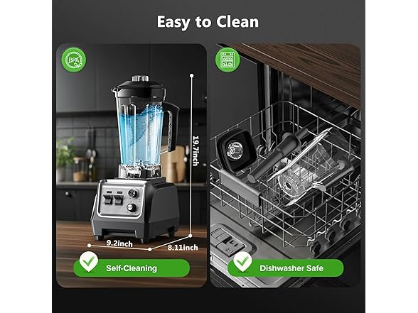 H-duka 1800W Blender for Smoothies