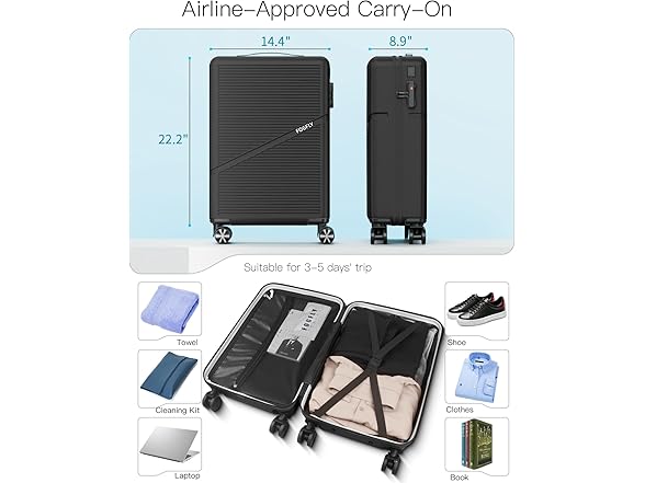 FOGFLY 20 Inch Carry On Luggage - Gallery 5