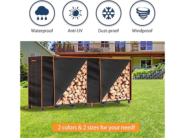 GREENER 8FT Firewood Rack Cover
