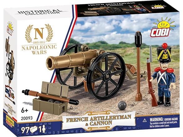 COBI Napoleonic Wars French Artilleryman & Cannon Building Set