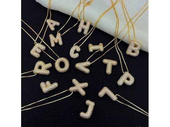 DIOWUS Bubble Letter Necklace