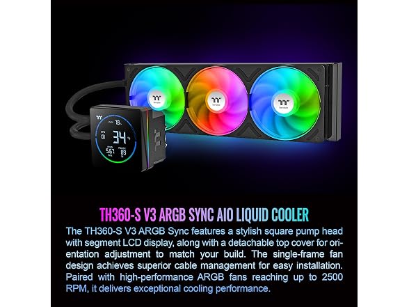 Thermaltake TH360-S V3 ARGB CPU Liquid Cooler