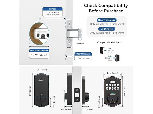 Solity Smart Digital Electronic Deadbolt Door Lock
