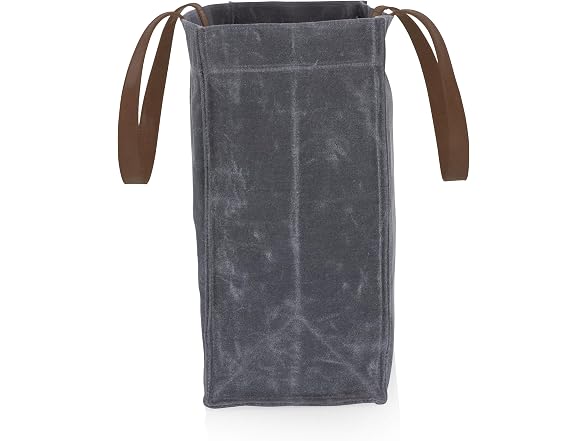 PICNIC TIME Market Waxed Canvas Tote with Leatherette Handles
