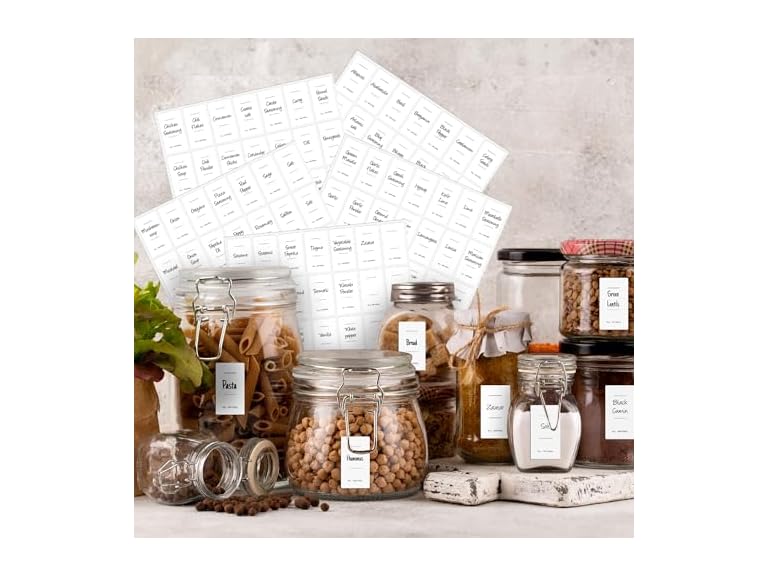 U-Name-It 100 Pre-Printed Nordic Jar Labels & Pantry Stickers