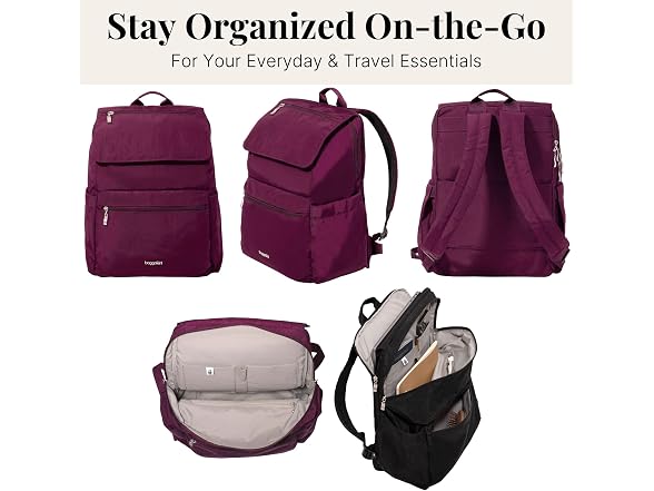 Baggallini Flap Laptop Backpack - 15"x11" Mulberry