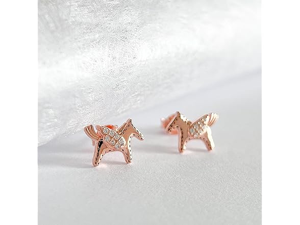 Horse Rose gold Earrings
