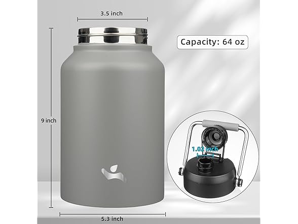 Konokyo Half Gallon Jug with Handle,64 oz