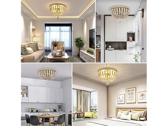 VerRon Farmhouse Wood Beaded Chandelier