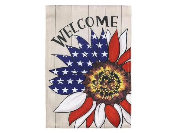 Patriotic Garden Flag 12x18 Sunflower