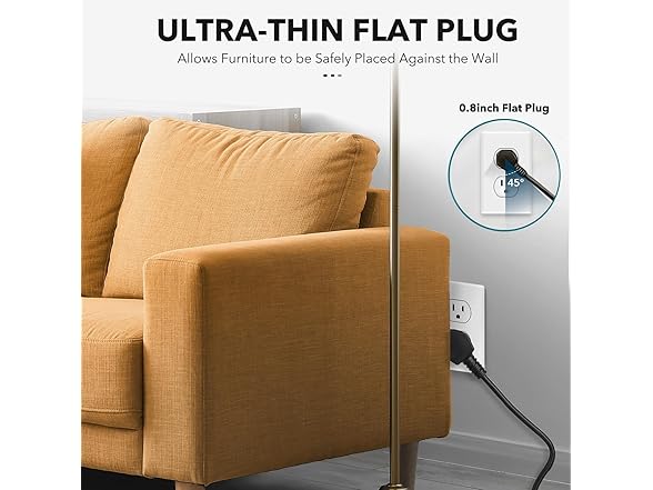 Clear Power 6FT 2-Outlet Power Strip with 3 USB Ports(1 USB-C), Flat Plug