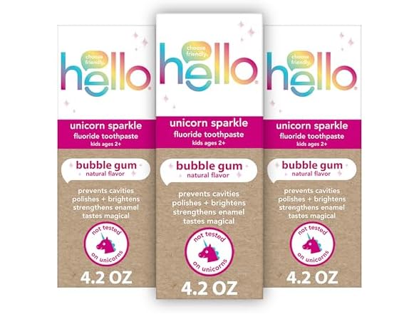 Hello Unicorn Sparkle Kids Toothpaste Fluoride