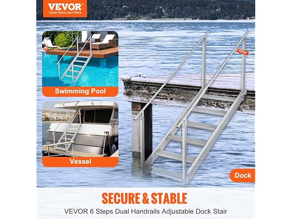 Dock Ladder, 43''-51'' Adjustable Height, 500