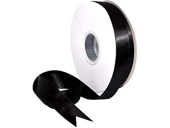 Morex Ribbon Double Face Satin Ribbon 7/8" X 50 YD Black