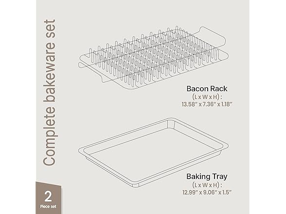 BAKKENMASTER Bacon Tray - 2-Piece Set