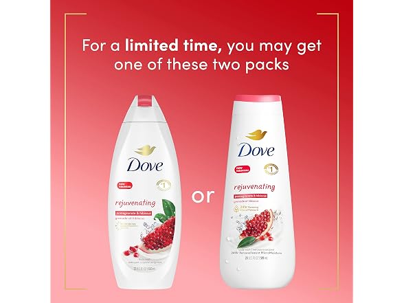 Dove Pomegranate Hibiscus Body Wash 20oz 2 Pack