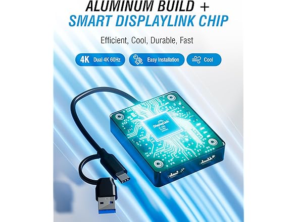 SABRENT DA-CA2H Dual HDMI Adapter with DisplayLink for 4