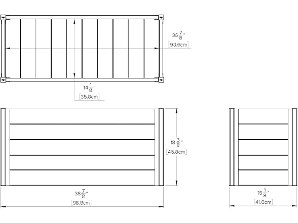 Vita Urbana 16x39x18 Parklette Planter