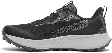 Saucony Men's Peregrine 15 Sneaker, Black/Shadow, 11.5