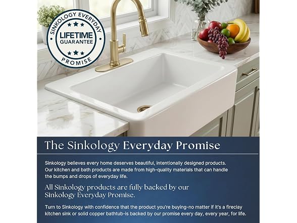 Sinkology Parker 34 in White Fireclay Farmhouse Sink