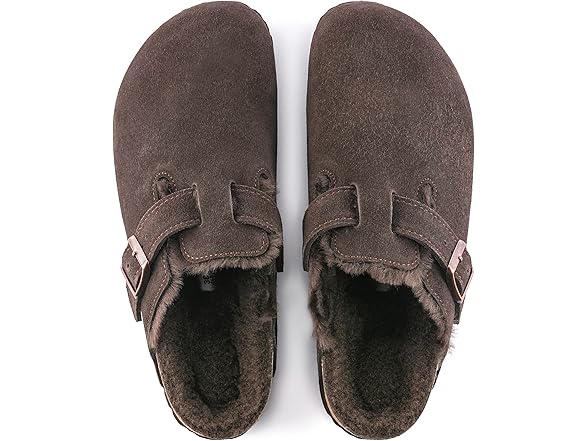 Birkenstock Shearling Suede Leather Clog