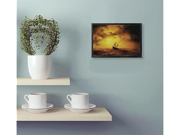 Aubeeba Sailboat Wall Art Sunset Poster