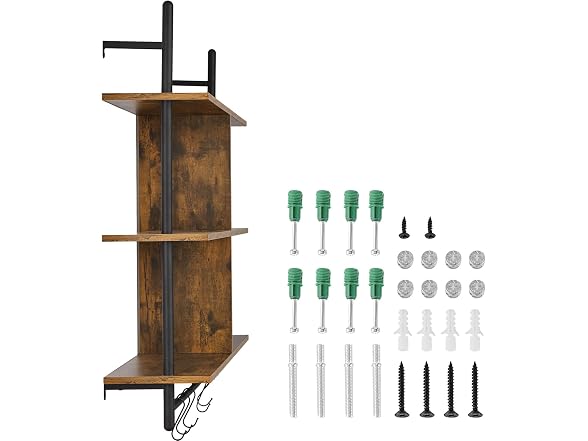 Industrial Pipe Shelf, 3 Tier 41.5x9.84in