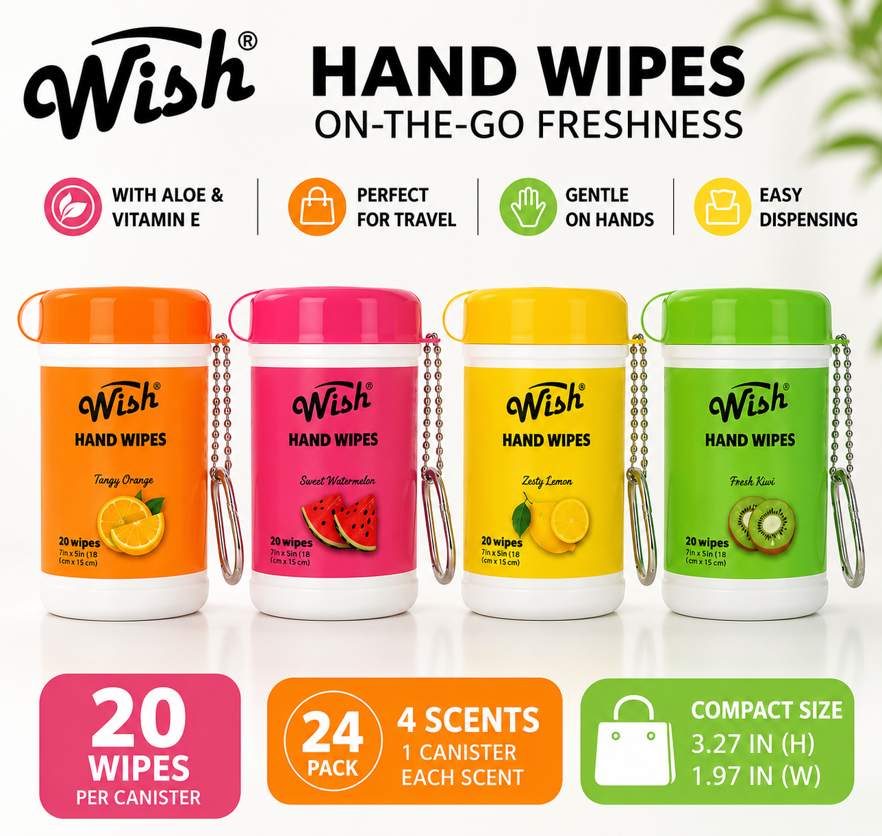 24pk Travel Size Hand Wipes Keychain - Gallery 12