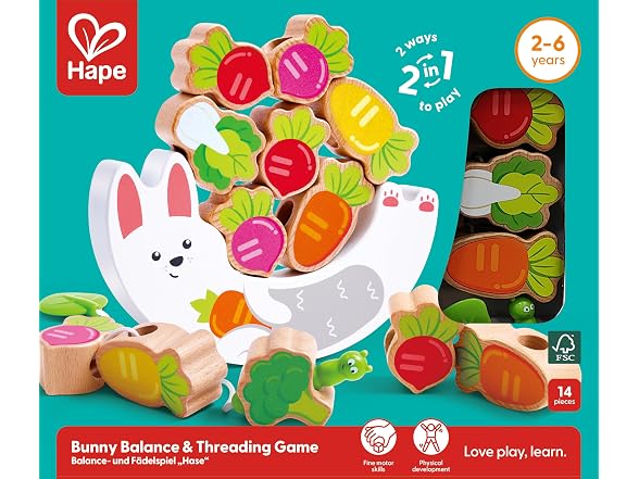Hape Wooden Bunny Balance & Threading Toy