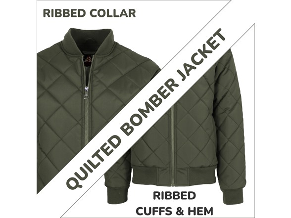 Mens Heavyweight Quilted Bomber Jacket