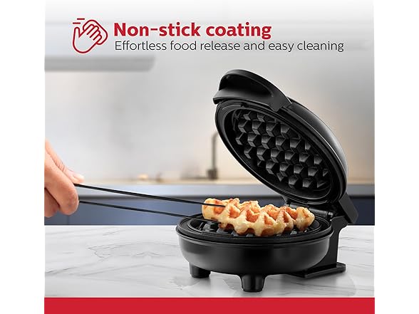 Holstein 4" Mini Waffle Maker Black
