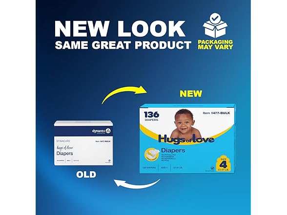 Dynarex Hugs-of-Love Diapers Size 4 136ct