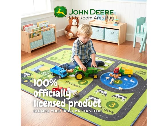 John Deere Interactive Play Area Rug, 69 x 52 Inch