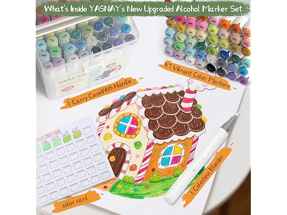 YASNAY Alcohol Markers, 48 Colors