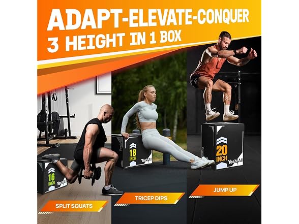 Yes4All 3-in-1 Soft-Padded Plyo Box