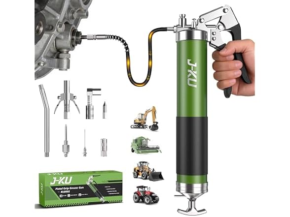 J-KU 14oz Manual Pistol Grip Grease Gun